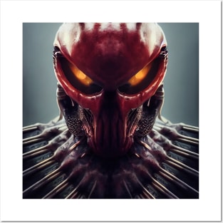 Spooky demonic reptilian alien 3d art conceptual illustration Posters and Art